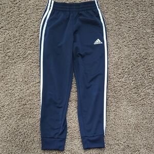 Adidas Kids Dark Blue Joggers with White Stripes